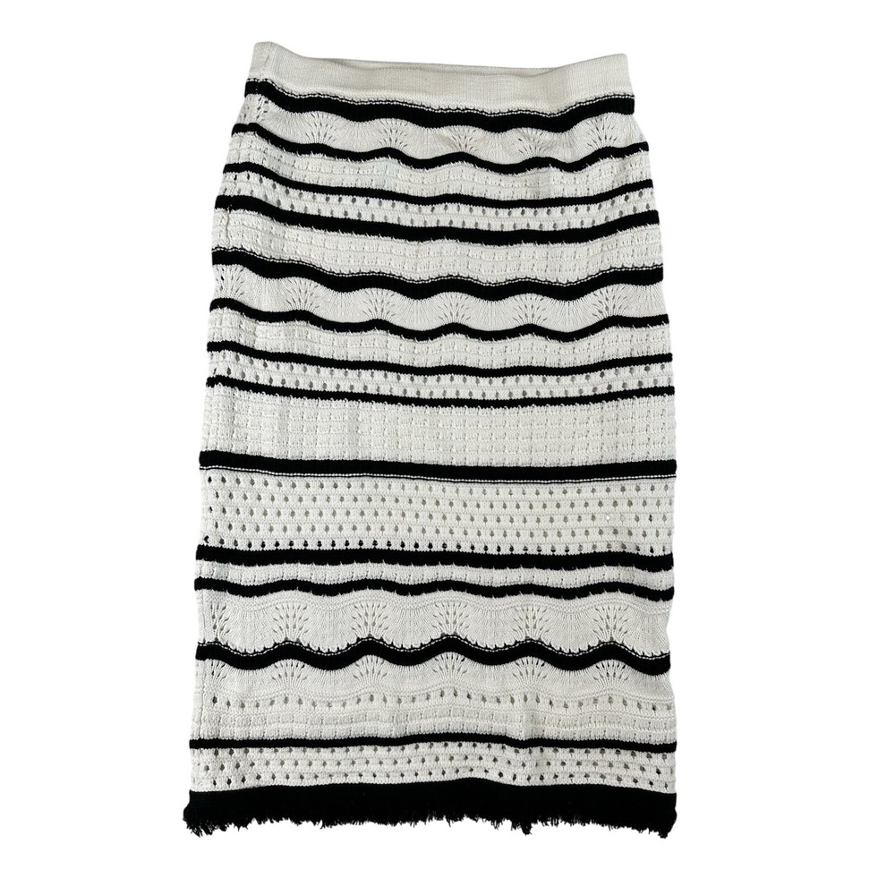 HOUSE‎ OF HARLOW 1960 Knit Skirt Black & White Sz Large